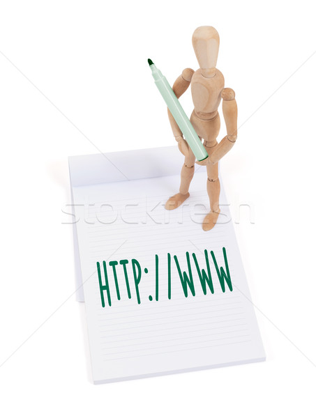 Wooden mannequin writing - http www Stock photo © michaklootwijk