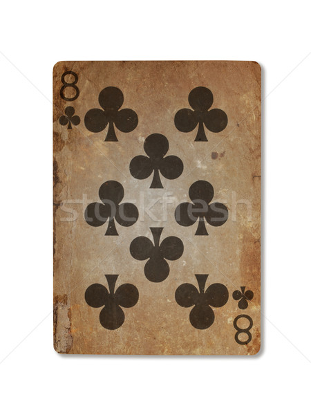 Very old playing card, eight of clubs Stock photo © michaklootwijk