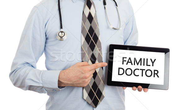 Medico tablet famiglia isolato bianco Foto d'archivio © michaklootwijk