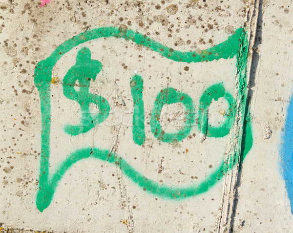 Simple green dollar bill (graffity) Stock photo © michaklootwijk