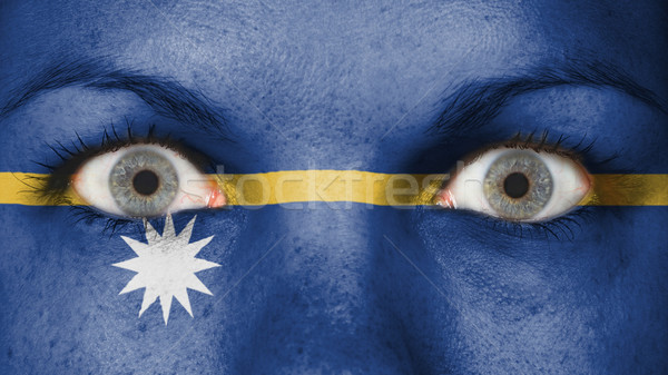Augen Flagge gemalt Gesicht Nauru Stock foto © michaklootwijk