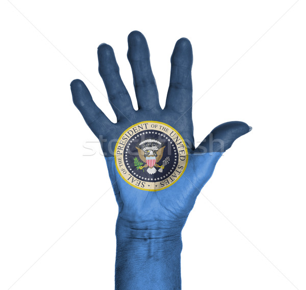 ストックフォト: 手のひら · 女性 · 手 · ボディ · 描いた · 大統領の