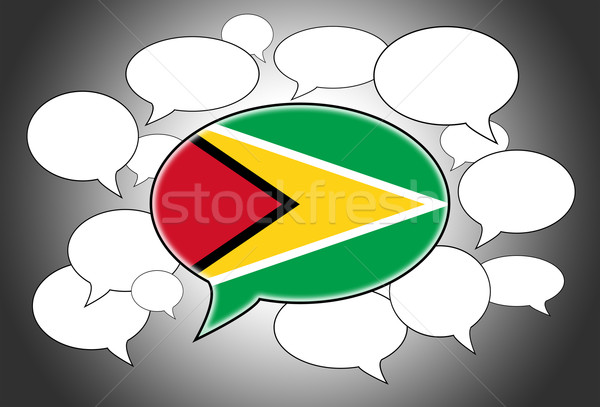 Communicatie speech cloud stem Guyana abstract frame Stockfoto © michaklootwijk