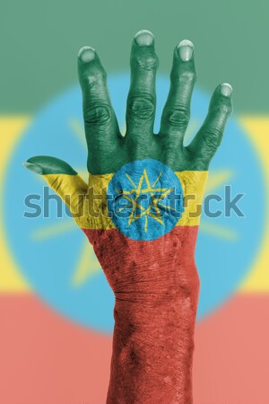 Palmen Frau Hand Körper gemalt Präsidentschaftswahlen Stock foto © michaklootwijk