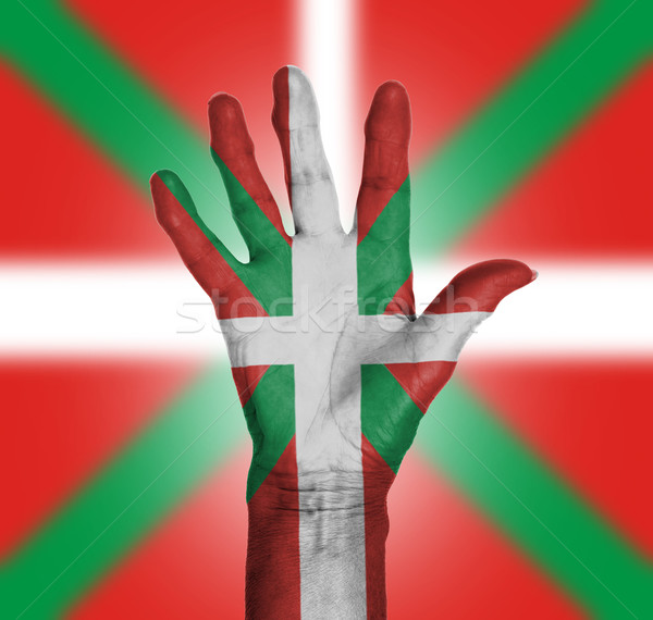 Palm of a woman hand, painted with flag Stock photo © michaklootwijk
