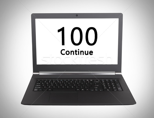 Http Код 100 ноутбука экране Сток-фото © michaklootwijk