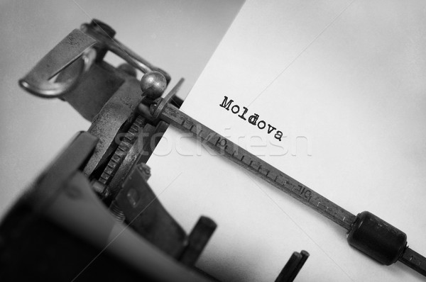 Starych maszyny do pisania Mołdawia napis vintage kraju Zdjęcia stock © michaklootwijk