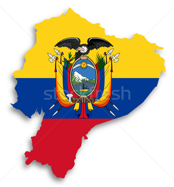 Map of Ecuador filled with flag Stock photo © michaklootwijk