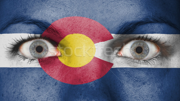 Close up of eyes with flag Stock photo © michaklootwijk