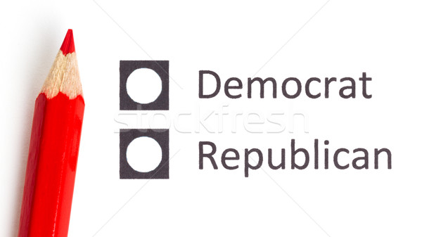 Rood potlood kiezen democraat republikein verkiezing Stockfoto © michaklootwijk
