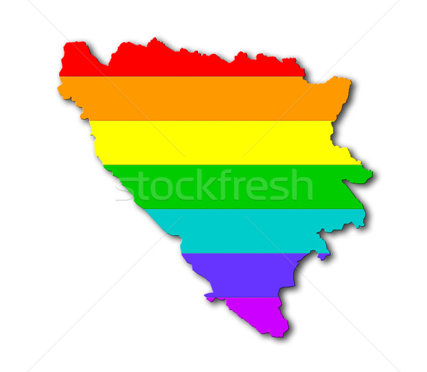 Regenbogen Flagge Muster Bosnien-Herzegowina Karte Land Stock foto © michaklootwijk