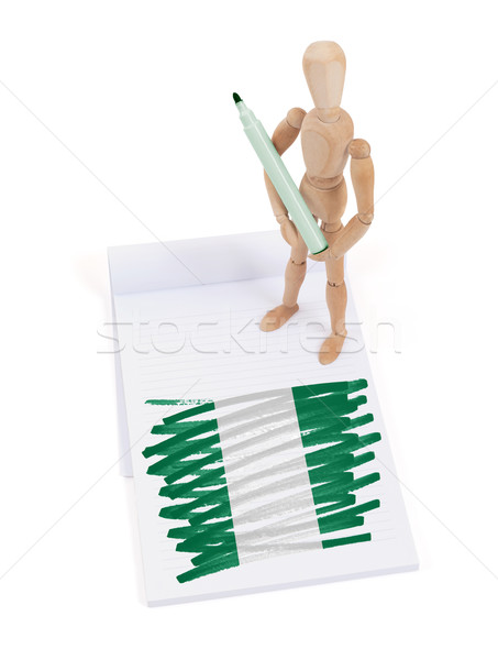 Wooden mannequin made a drawing - Nigeria Stock photo © michaklootwijk