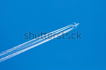 Plane in blue sky Stock photo © michaklootwijk