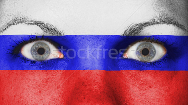 Oczy banderą malowany twarz Rosja Zdjęcia stock © michaklootwijk