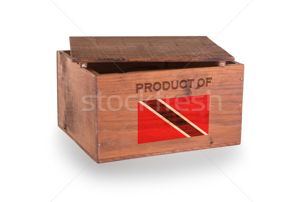Fából készült láda izolált fehér termék doboz Stock fotó © michaklootwijk
