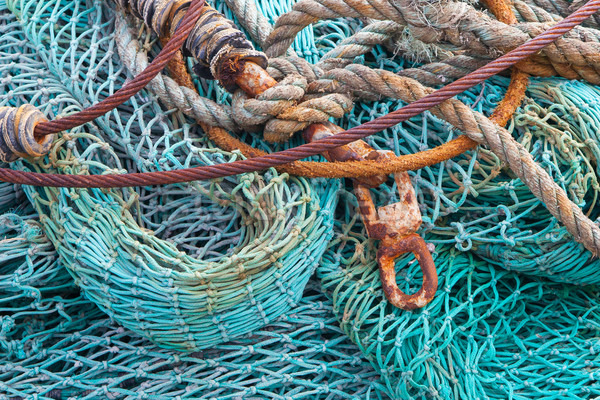Abstract background with a pile of fishing nets Stock photo © michaklootwijk