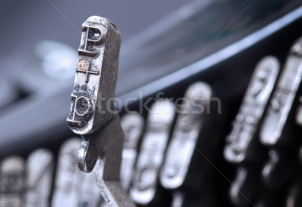 P hammer - old manual typewriter - cold blue filter Stock photo © michaklootwijk