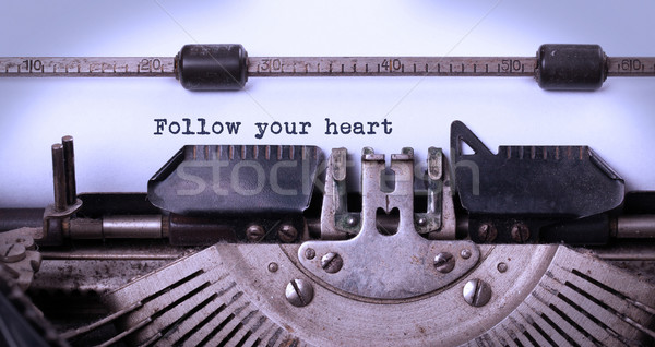 Vintage typewriter - Follow your Heart message Stock photo © michaklootwijk
