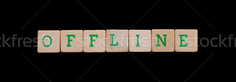 Green letters on old wooden blocks (offline) Stock photo © michaklootwijk