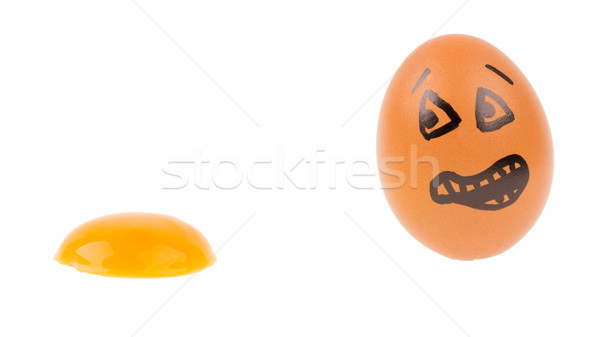 Angst Ei schauen tot Kumpel isoliert Stock foto © michaklootwijk