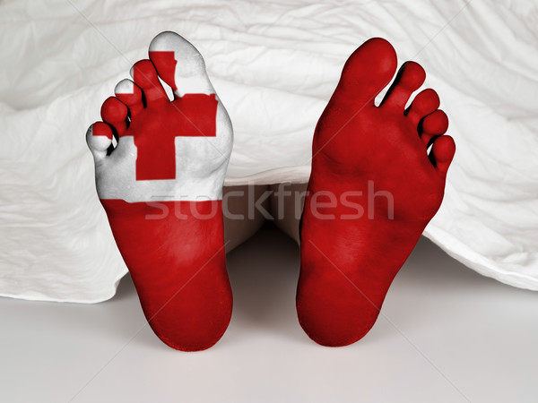 Fuß Flagge schlafen Tod Tonga Frau Stock foto © michaklootwijk