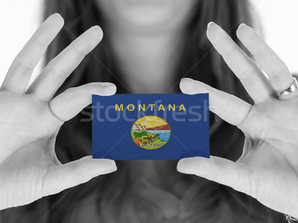 женщину визитной карточкой черно белые Монтана пространстве Сток-фото © michaklootwijk