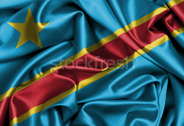 Satijn vlag geven Congo textuur Stockfoto © michaklootwijk