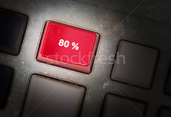 Red button on a dirty old panel Stock photo © michaklootwijk