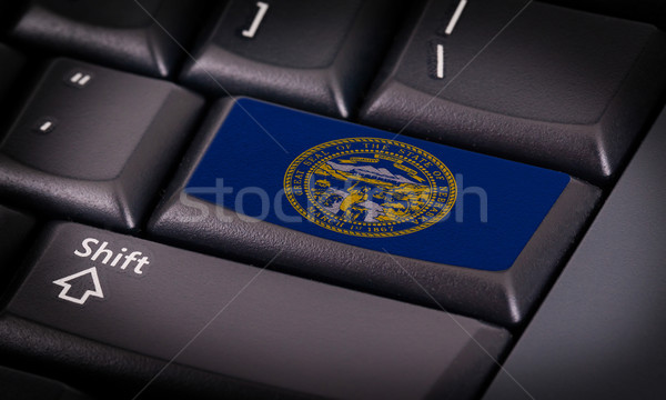 Banderą klawiatury przycisk Nebraska projektu laptop Zdjęcia stock © michaklootwijk