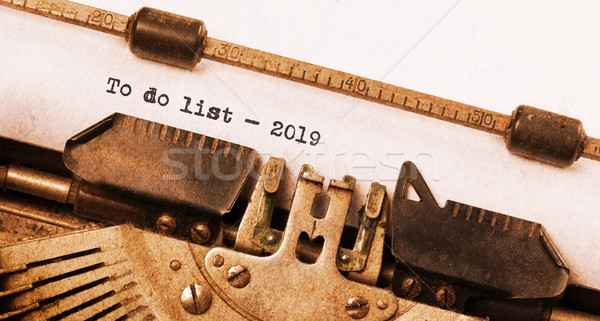 Vintage typewriter  - To Do List 2019 Stock photo © michaklootwijk