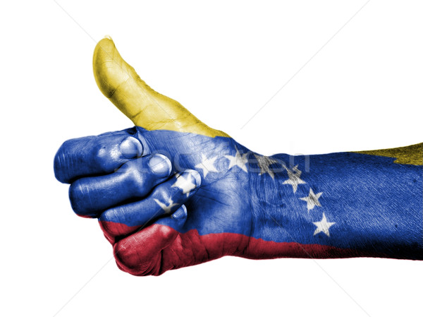 Oude vrouw teken vlag patroon Venezuela Stockfoto © michaklootwijk