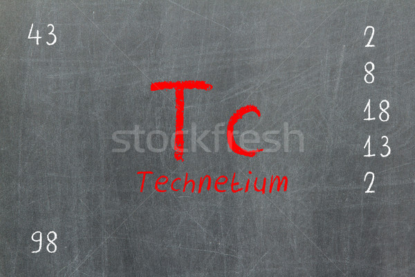Isolated blackboard with periodic table, Technetium Stock photo © michaklootwijk