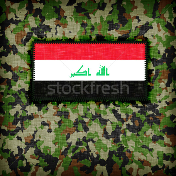 Zdjęcia stock: Kamuflaż · uniform · Irak · banderą · tekstury · streszczenie