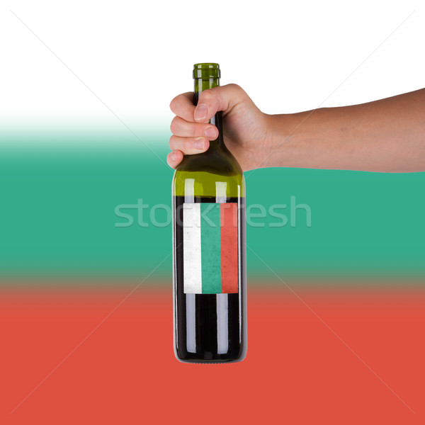 Mano bottiglia vino rosso etichetta Bulgaria Foto d'archivio © michaklootwijk