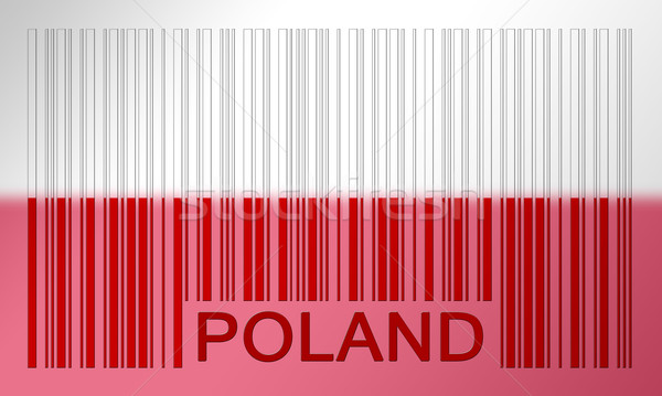 Kodów kreskowych banderą Polska malowany powierzchnia projektu Zdjęcia stock © michaklootwijk