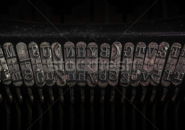 [[stock_photo]]: Détail · vieux · machine · à · écrire · machine · 30s · métal