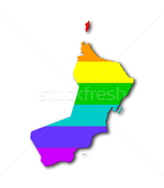 Arco-íris bandeira padrão Omã mapa homossexual Foto stock © michaklootwijk
