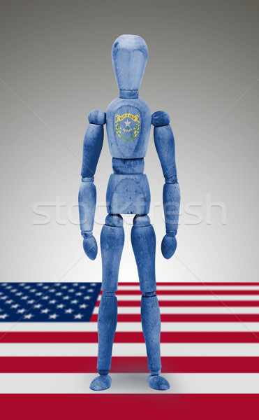 Wood figure mannequin with US state flag bodypaint - Nevada Stock photo © michaklootwijk