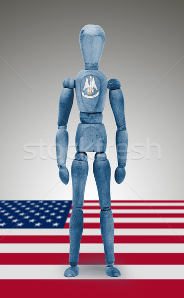 Wood figure mannequin with US state flag bodypaint - Louisiana Stock photo © michaklootwijk