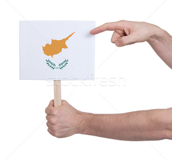 Hand halten wenig Karte Flagge Zypern Stock foto © michaklootwijk