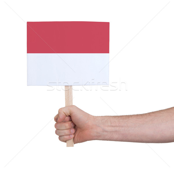 Mão pequeno cartão bandeira Indonésia Foto stock © michaklootwijk