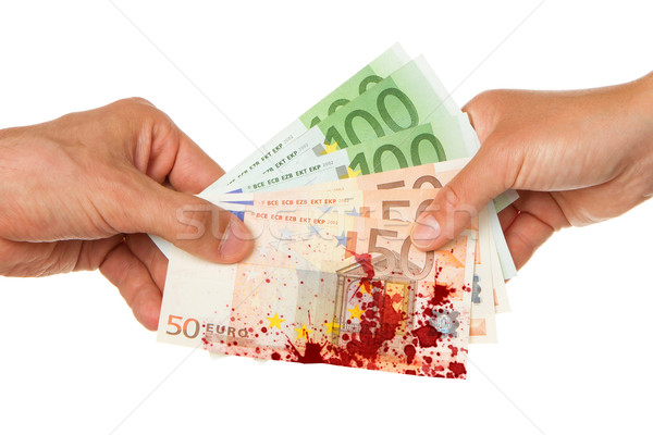 Man giving 450 euro to a woman, bloody Stock photo © michaklootwijk