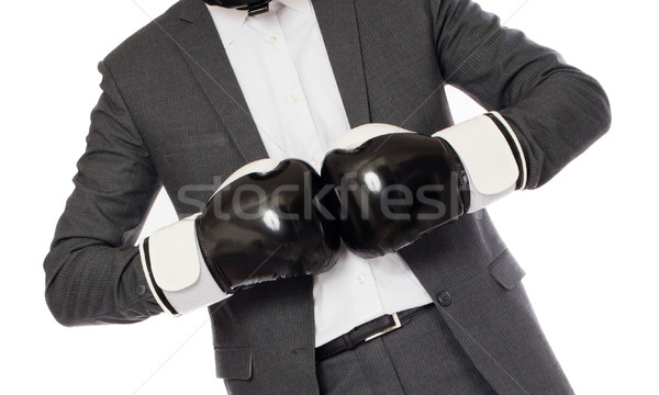 Businessman in boxing gloves  Stock photo © michaklootwijk