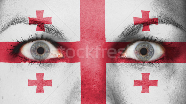 Ojos bandera pintado cara Georgia Foto stock © michaklootwijk