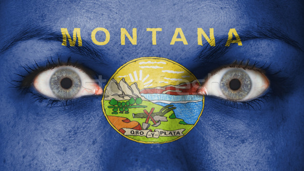 Stockfoto: Ogen · vlag · geschilderd · gezicht · Montana
