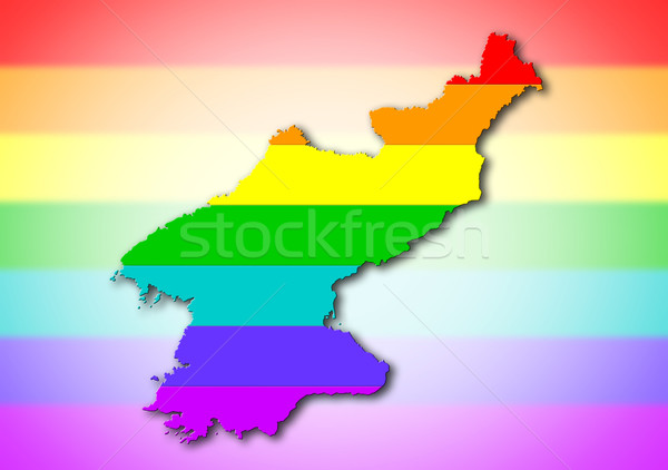 Regenboog vlag patroon noorden kaart homo Stockfoto © michaklootwijk