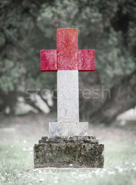 Lapide cimitero Indonesia vecchio intemperie bandiera Foto d'archivio © michaklootwijk