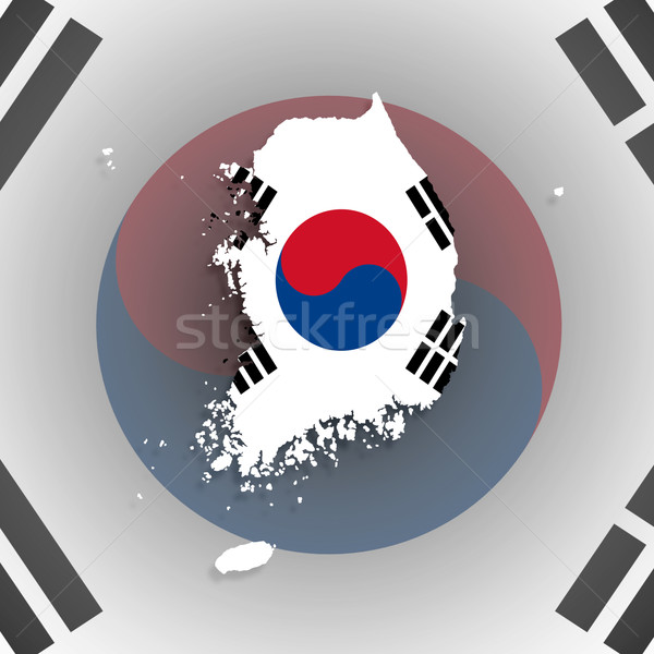 Pokaż Korea Południowa odizolowany banderą wewnątrz tle Zdjęcia stock © michaklootwijk