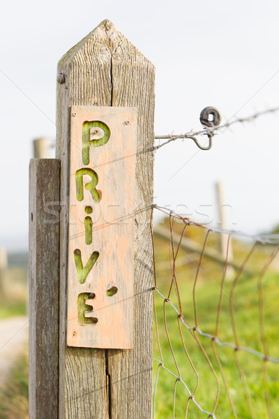 Unique wooden sign, private (prive) Stock photo © michaklootwijk