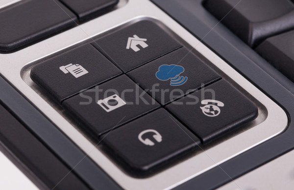 Butoane tastatură nor focus selectiv mijloc Imagine de stoc © michaklootwijk